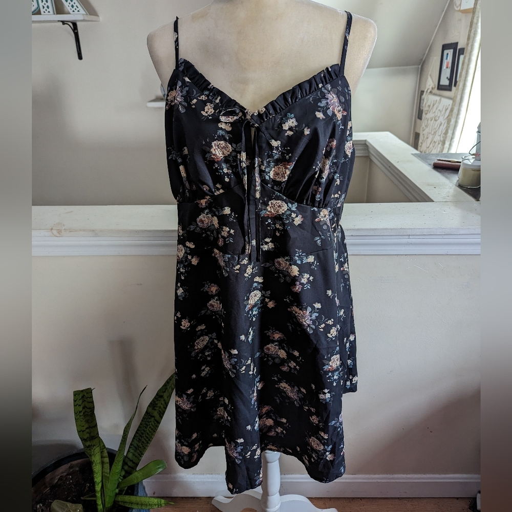 NWT Cider Black Floral Dress Size 1XL